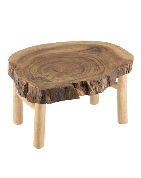 Table basse en branches de teck Will bois - 102x80x50.5 cm