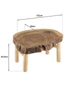 Table basse en branches de teck Will bois - 102x80x50.5 cm