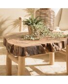 Table basse en branches de teck Will bois - 102x80x50.5 cm