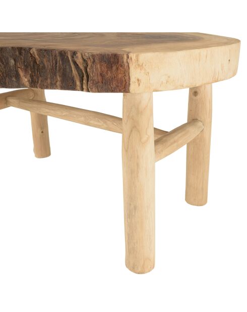 Table basse en branches de teck Will bois - 102x80x50.5 cm