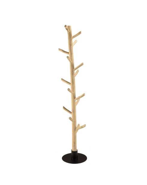 Porte-manteau multibranches en teck Will naturel - 35x35x180 cm