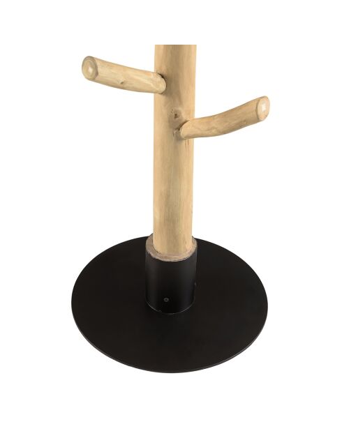 Porte-manteau multibranches en teck Will naturel - 35x35x180 cm