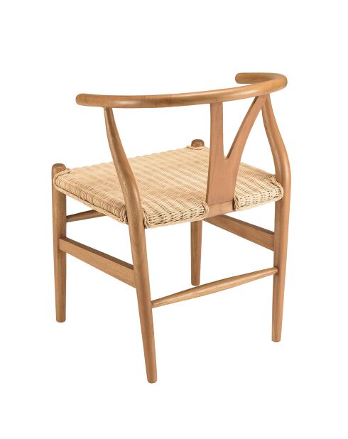 Chaise en bois de mahogany Will rotin - 52x56x76.5 cm