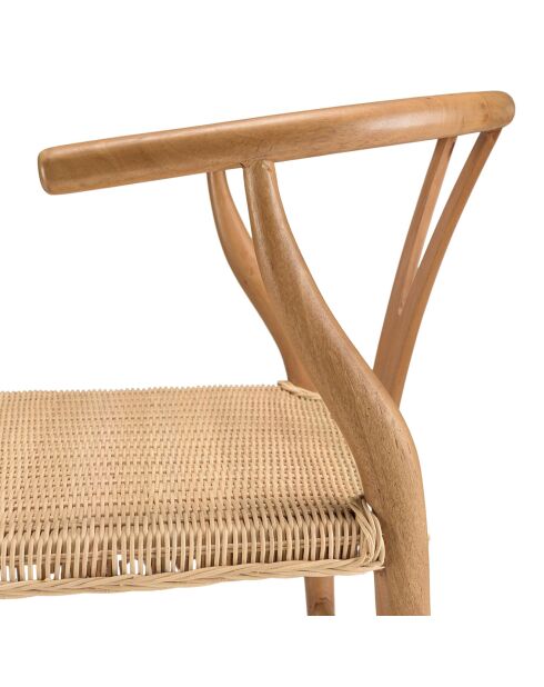 Chaise en bois de mahogany Will rotin - 52x56x76.5 cm
