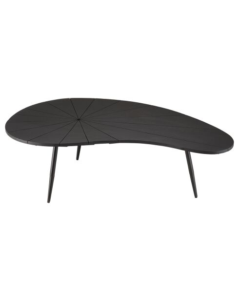 Table basse ovoïde plateau texturé James noire - 122x73x37 cm