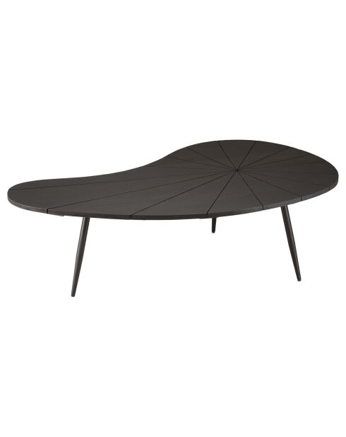 Table basse ovoïde plateau texturé James noire - 122x73x37 cm