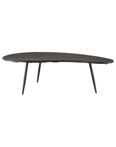 Table basse ovoïde plateau texturé James noire - 122x73x37 cm