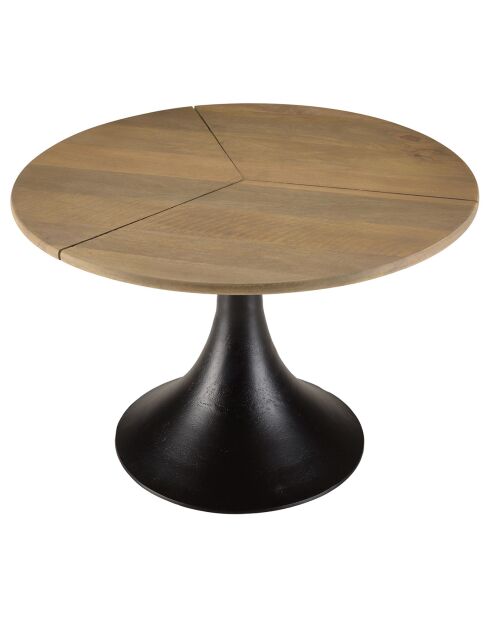 Table d'appoint plateau en manguier James noir/bois - 65x65x44 cm