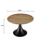 Table d'appoint plateau en manguier James noir/bois - 65x65x44 cm