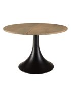 Table d'appoint plateau en manguier James noir/bois - 65x65x44 cm