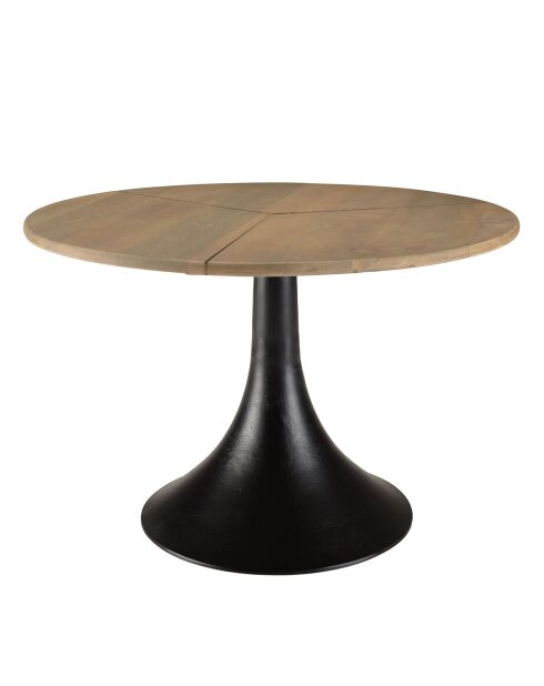 Table d'appoint plateau en manguier James noir/bois - 65x65x44 cm