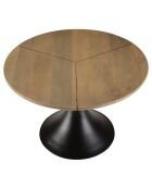 Table d'appoint plateau en manguier James noir/bois - 65x65x44 cm