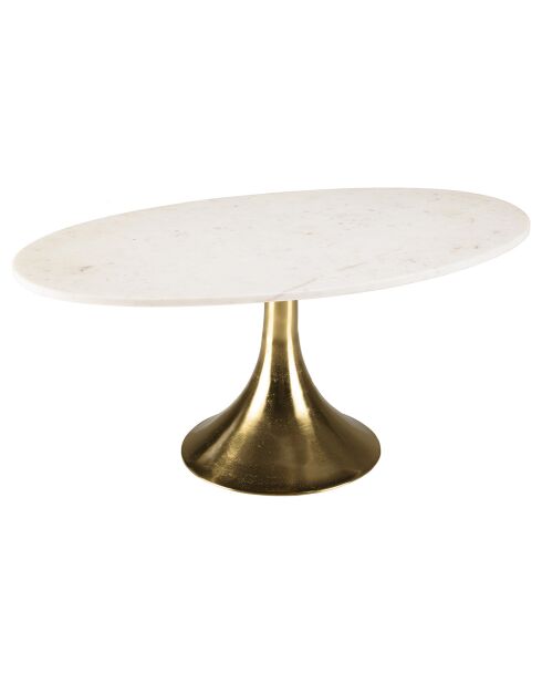 Table basse plateau marbre James marbré/doré - 100x56x43 cm