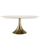 Table basse plateau marbre James marbré/doré - 100x56x43 cm