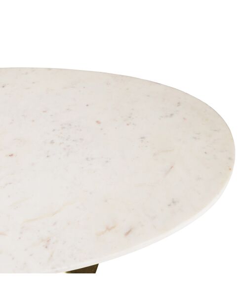 Table basse plateau marbre James marbré/doré - 100x56x43 cm