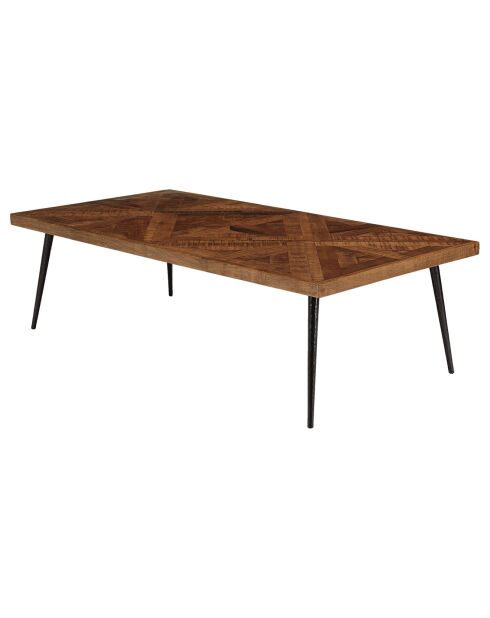 Table basse rectangle bois recyclé pieds métal Kiara bois - 135x70x40 cm