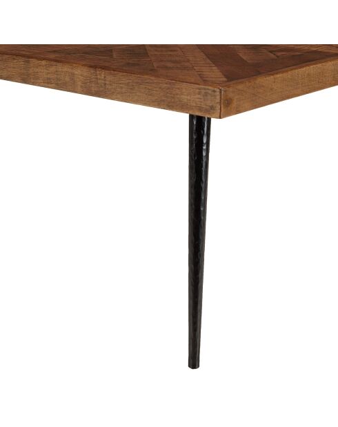 Table basse rectangle bois recyclé pieds métal Kiara bois - 135x70x40 cm