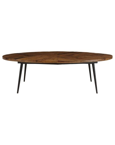 Table basse ovale plateau chevrons Kiara bois - 135x70x40 cm