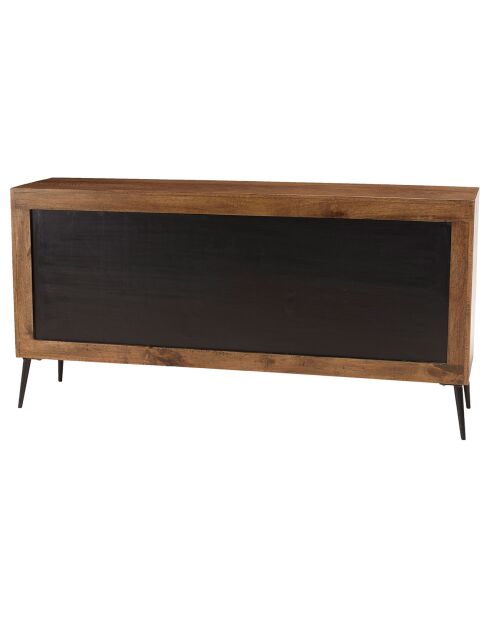 Buffet 3 portes bois recyclé pieds métal Kiara bois - 170x40x86 cm