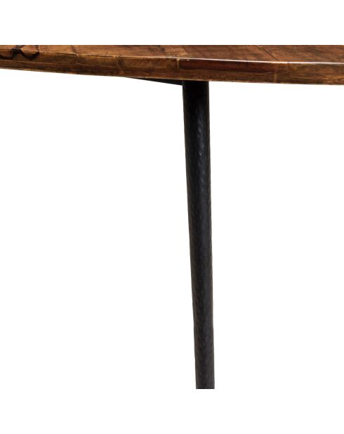 Table à manger ovale plateau chevrons Kiara bois - 240x109x78 cm
