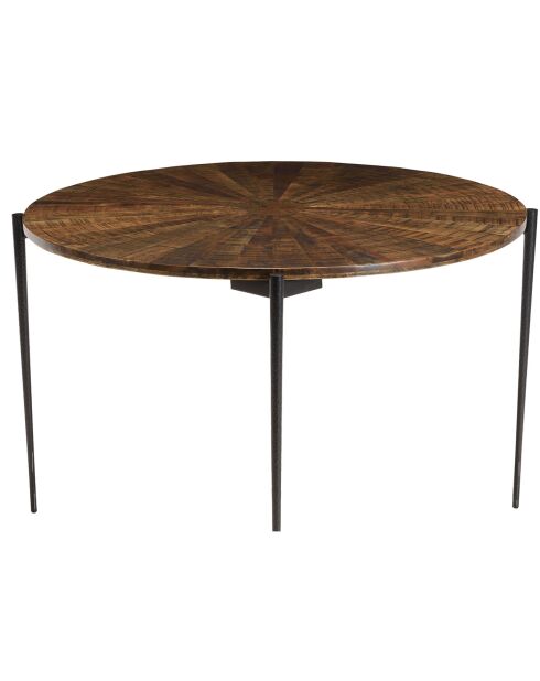 Table à manger ronde en bois recyclé Kiara bois - 120x120x78 cm