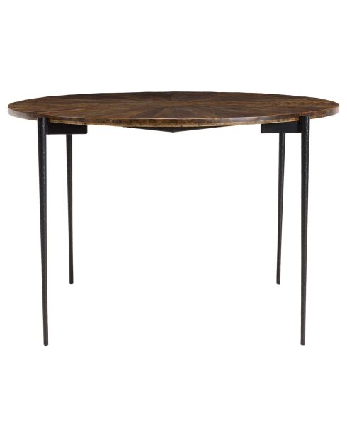 Table à manger ronde en bois recyclé Kiara bois - 120x120x78 cm