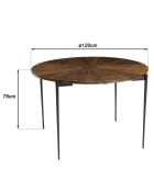 Table à manger ronde en bois recyclé Kiara bois - 120x120x78 cm