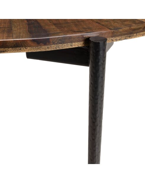 Table à manger ronde en bois recyclé Kiara bois - 120x120x78 cm