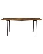 Table à manger bords concaves bois recyclé Kiara bois - 200x100x78 cm