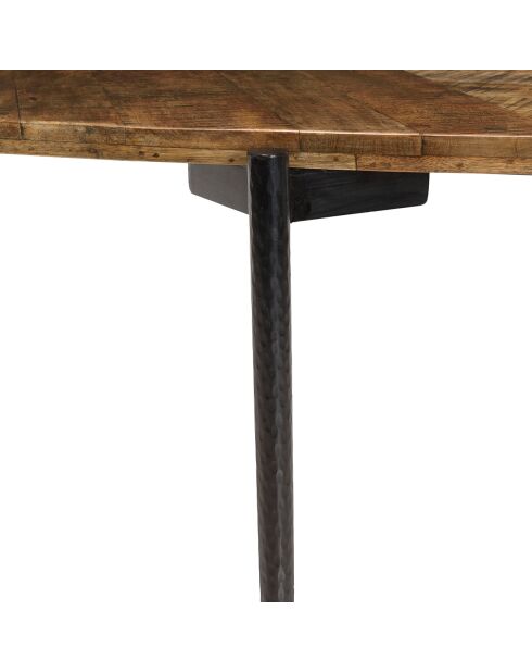 Table à manger bords concaves bois recyclé Kiara bois - 200x100x78 cm