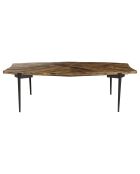 Table basse bords concaves en bois recyclé Kiara bois - 135x78x40 cm