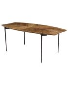 Table à manger bords concaves bois recyclé Kiara bois - 200x100x78 cm