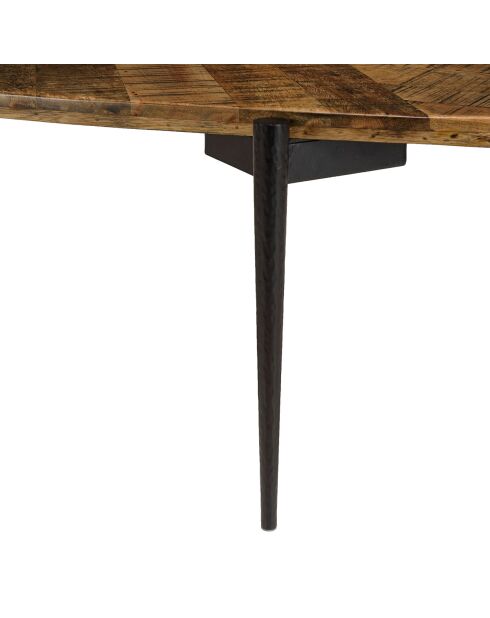 Table basse bords concaves en bois recyclé Kiara bois - 135x78x40 cm