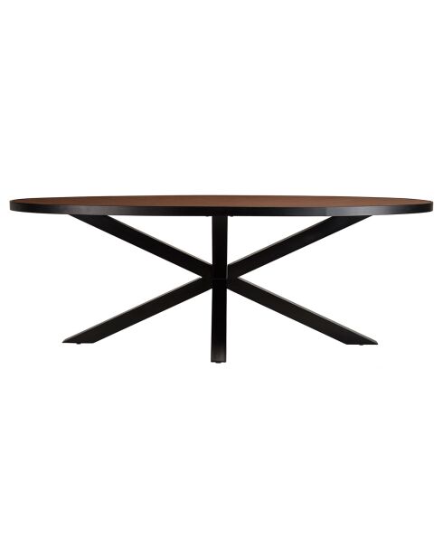 Table à manger effet pierre Basile bois/noir - 220x110x76 cm