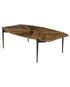 Table basse bords concaves en bois recyclé Kiara bois - 135x78x40 cm