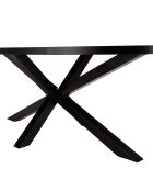 Table à manger effet pierre Basile bois/noir - 220x110x76 cm