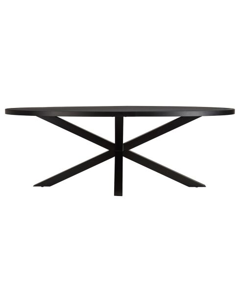 Table à manger plateau effet pierre Basile noire - 220x110x76 cm