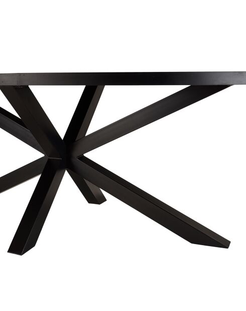 Table à manger plateau effet pierre Basile noire - 220x110x76 cm