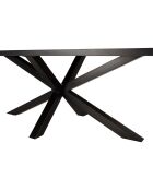 Table à manger effet pierre Basile bois/noir - 220x110x76 cm