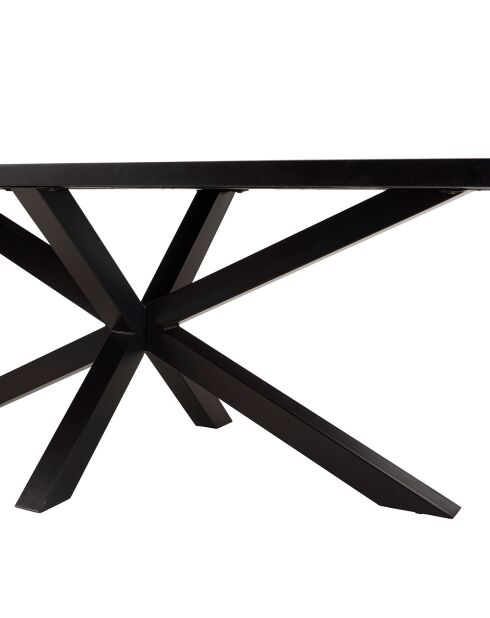 Table à manger plateau effet pierre Basile noire - 220x110x76 cm