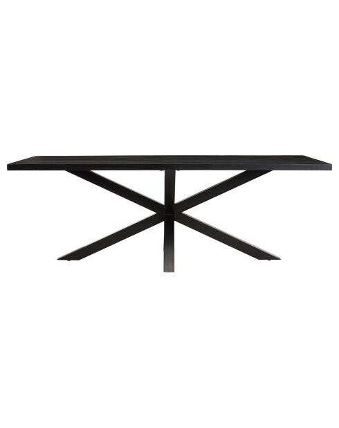 Table à manger plateau effet pierre Basile noire - 220x110x76 cm