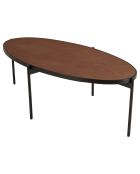 Table basse ovale effet pierre Basile bois/noir - 131x65x40 cm