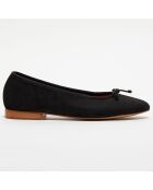 Ballerines en Velours de Cuir Jeanne noires