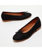 Ballerines en Velours de Cuir Jeanne noires