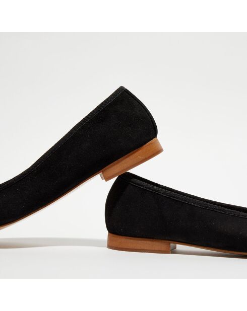 Ballerines en Velours de Cuir Jeanne noires