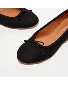 Ballerines en Velours de Cuir Jeanne noires