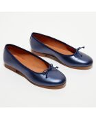 Ballerines en Cuir Jeanne bleu marine