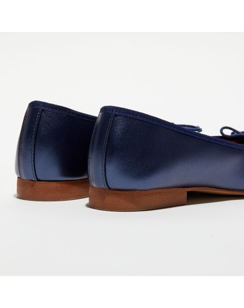 Ballerines en Cuir Jeanne bleu marine