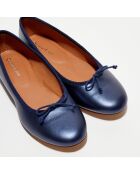 Ballerines en Cuir Jeanne bleu marine