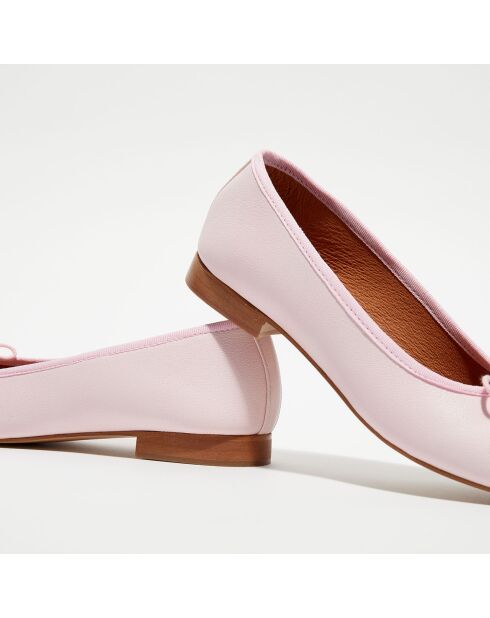 Ballerines en Cuir Jeanne roses